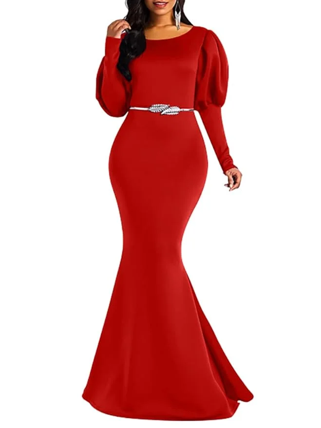 Mermaid red gown for pre-wedding