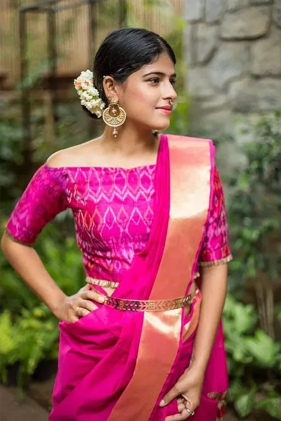 Pattu Saree Off-shoulder Blouse
