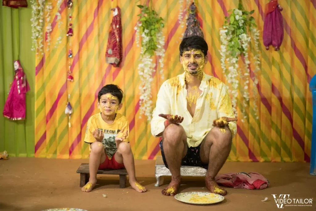 Haldi Behind the scene poses